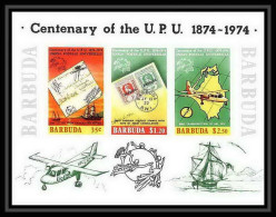 583a Barbuba MNH ** Scott 169 A Michel 10 B Bloc Non Dentelé (Imperf) Centenary Of UPU Avion Plane  - Briefmarken Auf Briefmarken