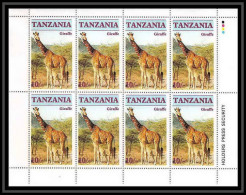 552b Tanzania (tanzanie) MNH ** Endangered Wildlife ANIMAUX ANIMALS Giraffe Girafe Feuilles (sheets) - Giraffe