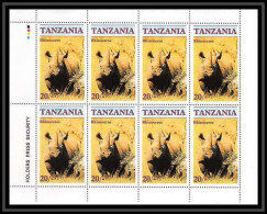 552b Tanzania (tanzanie) MNH ** Endangered Wildlife ANIMAUX ANIMALS Rhinoceros Feuilles (sheets) - Rhinozerosse