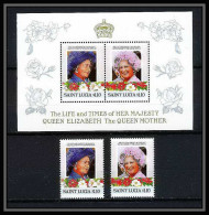 544a Saint Lucia (sainte Lucie) MNH ** Bloc Queen Mother Elizabeth The Life And Times Of Her Majesty - Familles Royales