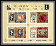 538 Ajman MNH ** Bloc N° A 9 B Overprint New Currency Postage Stamp Exhibition London 1965 (londres) Non Dentelé Imperf - Adschman