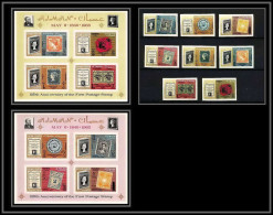 538b Ajman MNH ** N° K / S 116 B + Bloc A B 9 B Postage Stamp Exhibition London 1965 Non Dentelé (Imperf) Overprint - Stamps On Stamps