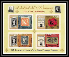 535 Ajman MNH ** Bloc N° 3 B Non Dentelé (Imperf) Postage Stamp Exhibition London 1965 (londres)  - Timbres Sur Timbres