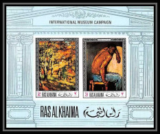 532a Ras Al Khaima MNH ** Bloc N° 45 B Tableau (tableaux Painting) Auguste Renoir Cezanne Non Dentelé (Imperf) - Ras Al-Khaimah