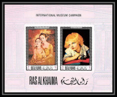 532 Ras Al Khaima MNH ** Bloc N° 44 B Tableau (tableaux Painting) Thomas Gainsborough Greuze Non Dentelé (Imperf) - Ras Al-Khaima