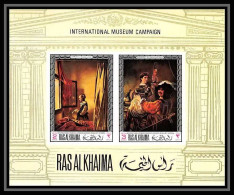 530 Ras Al Khaima MNH ** Bloc N° 43 B Tableaux Paintings Vermeer Rembrandt (Nederland) Non Dentelé (Imperf) - Ras Al-Khaimah