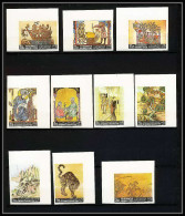 513c Yemen Kingdom MNH ** N° 355 / 364 B + Bloc N° 46 Peinture Asie Tableau Tableaux Asian Paintings Non Dentelé Imperf - Andere & Zonder Classificatie