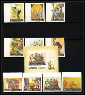 513b Yemen Kingdom MNH ** N° 355 / 364 B + Bloc N° 46 Peinture Asie Tableau Tableaux Asian Paintings Non Dentelé Imperf - Yemen