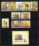 512a Yemen Kingdom MNH ** N° 355 / 364 A + Bloc N° 46 Peinture Asie Tableau Tableaux Asian Paintings Chichang Kiyomitsu - Sonstige & Ohne Zuordnung