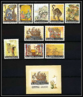 512a Yemen Kingdom MNH ** N° 355 / 364 A + Bloc N° 46 Peinture Asie Tableau Tableaux Asian Paintings Chichang Kiyomitsu - Jemen