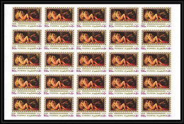508h Fujeira MNH ** N° 864 B Titian Dentelé (Imperf) Nus Nude Paintings Tableau Tableaux Feuilles (sheets) - Naakt