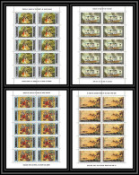507 Ajman MNH ** N° 176 / 179 A Tableaux Asian Paintings Masters Feuilles Sheets Hideyori Bahari Sin Yun Bok Ma Yuan - Autres & Non Classés