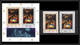 503x Ajman/Manama Se Tenant N° 353 + 133 B Christmas Noel Nativity Van Honthorst Nederlands Non Dentelé Imperf MNH ** - Adschman