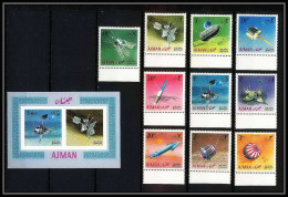 690e Ajman - MNH ** Mi N° 257 / 266 A + Bloc 35 A Probes Satellites Espace Space Research Explorer Luna Lunik Surveyor - Ajman