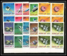 690c Ajman - MNH ** Mi N° 257 / 266 A Probes Satellites Espace Space Research Explorer Luna Lunik Surveyor Bloc 4 - Asien