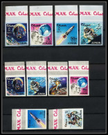 687e Ajman - MNH ** Mi N° 93 / 102 B Espace Space Research Gemini Mercury Atlas Booster Non Dentelé (Imperf) - Asie