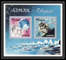 686 Ajman - MNH ** Mi Bloc N° 8 B Espace Space Research Gemini Mercury Atlas Booster Non Dentelé (Imperf) - Asien