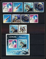 685b Ajman - MNH ** Mi N° 93 / 102 A + Bloc 8 A Espace Space Research Gemini Mercury Atlas Booster - Asie