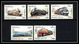 678 Laos - Lao MNH ** N° 1009 / 1013 Train Trains / Railway Locomotives 1991 - Treni