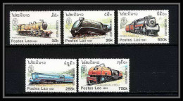 678 Laos - Lao MNH ** N° 1009 / 1013 Train Trains / Railway Locomotives 1991 - Laos