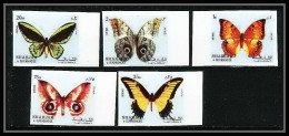 661a Sharjah - MNH ** Mi N° 1018/1022 B Papillons (butterflies Papillon) Non Dentelé (Imperf)  - Schardscha