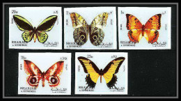 661 Sharjah - MNH ** Mi N° 1018/1022 B Papillons (butterflies Papillon) Non Dentelé (Imperf)  - Schardscha