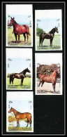 660a Sharjah - MNH ** Mi N° 1006/1010 B Non Dentelé (Imperf) Cheval (chevaux Horse Horses)  - Caballos