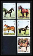 660 Sharjah - MNH ** Mi N° 1006 / 1010 B Non Dentelé (Imperf) Cheval (chevaux Horse Horses)  - Sharjah
