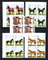 660b Sharjah - MNH ** Mi N° 1006/1010 B Non Dentelé (Imperf) Cheval (chevaux Horse Horses) Bloc 4 - Caballos