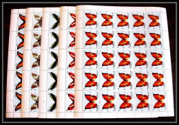 662c Sharjah - MNH ** Mi N° 1018 / 1022 A Papillons (butterflies Papillon) Feuilles (sheets) - Schardscha