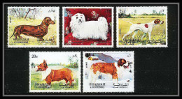 657 Sharjah - MNH ** Mi N° 1024 / 1028 A Chiens (chien Dog Dogs) Pointer St Bernard Dachshund Corgi Pomeranian - Dogs