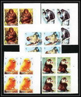 656b Sharjah MNH ** Mi N° 1012 / 1016 B Bloc 4 Singes (monkeys Apes) Colombus Mandrill Chimpanzee Non Dentelé (imperf) - Schardscha