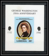 618d - Liberia - 1982 Bloc Non Dentelé Imperf ** MNH Georges Washington Signé Pierce Smal Fault - George Washington