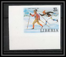 619a - Liberia - 1980 Bloc Non Dentelé Imperf ** MNH Jeux Olympiques (olympic Games) Lake Placid - Inverno1980: Lake Placid