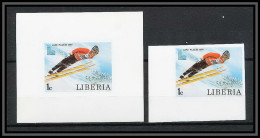 619 - Liberia - 1980 Bloc Non Dentelé Imperf ** MNH Jeux Olympiques (olympic Games) Lake Placid - Winter 1980: Lake Placid