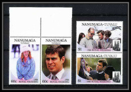 606a Nanumaga Tuvalu ** MNH Sc N° 71 / 72 Royal Wedding Of Prince Andrew And Sarah Ferguson  - Familles Royales