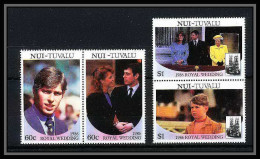 604a Nui Tuvalu MNH ** Sc N° 66/67 Royal Wedding Of Prince Andrew And Sarah Ferguson  - Tuvalu (fr. Elliceinseln)