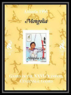 908 Mongolie Mongolia MNH ** Deluxe Bloc Non Dentelé Imperf Jeux Olympiques Olympic Atlanta 96 Tir à L'arc Archery - Mongolië