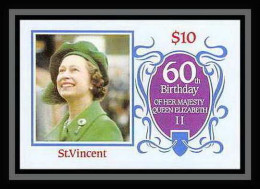 914 Saint Vincent MNH ** 1986 Queen Mother Elizabeth Non Dentelé (Imperf) - Familles Royales