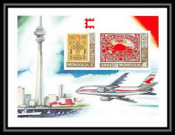 907 Mongolie (Mongolia) MNH ** Y&t Bloc N°232 Non Dentelé (Imperf) Capex 96 Planes Avion Stamps On Stamps  - Mongolie