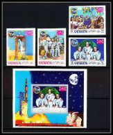 767c Yemen Kingdom MNH ** Mi N° 781 / 784 B + Bloc 160 B Non Dentelé (Imperf) Moon Apollo Espace (space) Armstrong - Asia