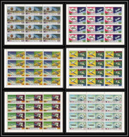 762 Yemen Kingdom MNH ** Mi N° 1167 / 1172 A Aeronautics Espace (space) Concorde Mongolfière Apollo Feuilles (sheets) - Fesselballons