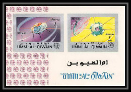 743 Umm Al Qiwain MNH ** Mi Bloc N° 5 B Espace (space) Satellites Probes Alouette Vanguard Non Dentelé (Imperf) - Adschman
