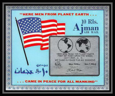 741 - Ajman - MNH ** Mi Bloc N° 148 Argent (silver) Espace (space) Apollo 11 Fist Manned Landing On The Moon - Adschman