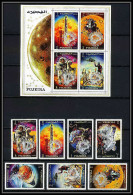 734B Fujeira MNH ** Mi N° 456 / 462 A Overprint Silver Safe Landing Apollo 13 + Bloc N° 24 A Espace (space) - Asia