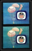 727a Fujeira MNH ** 2 Nuances (color Error) Mi Bloc N° 98 B Apollo 16 Espace (space) Non Dentelé (Imperf) - Asie