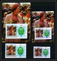 923b British Virgin Islands 1986 (large + Small) Queen Mother Elizabeth Bloc + Non Dentelé (Imperf) - Royalties, Royals