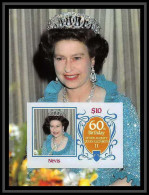 919e Nevis Scott MNH ** N°# 476 Bloc 115x85mm (small White Blanc) 1986 Queen Mother Elizabeth Non Dentelé (Imperf) - Royalties, Royals