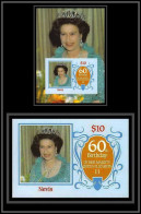 919c Nevis Scott MNH ** N°# 476 Bloc115x85mm (petit Format Blanc) 1986 Queen Mother Elizabeth + Non Dentelé (imperf) - Royalties, Royals