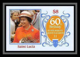 916 Saint Lucia (sainte Lucie) MNH ** 1986 Queen Mother Elizabeth Non Dentelé (Imperf) - Koniklijke Families